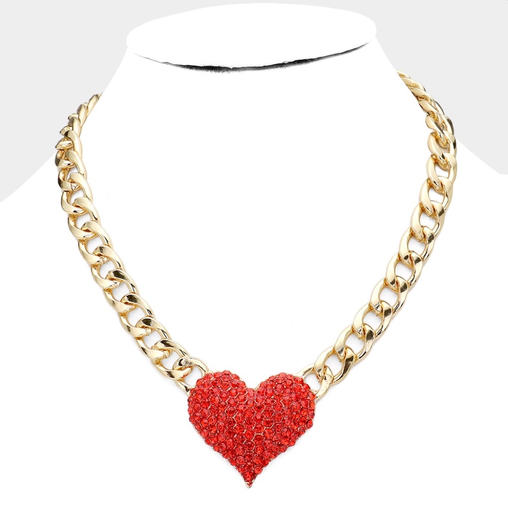 Super Puffer Large Heart Loaded With Crystal